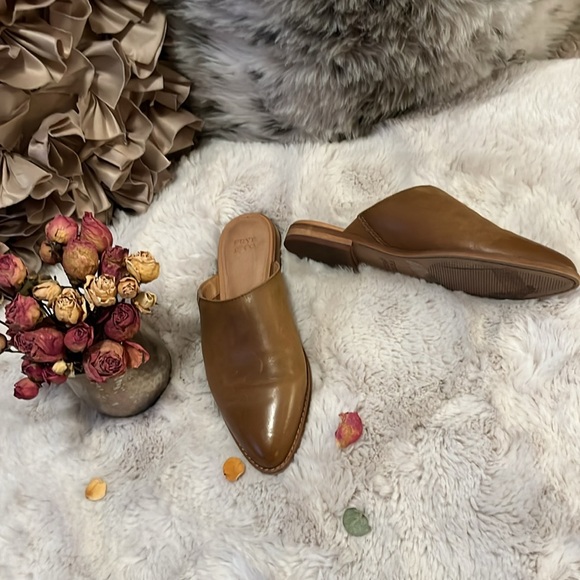 Frye and Co Tan Fenn Almond Toe Mule Leather Slip On Flat Shoes Sz 6.5 - Picture 4 of 15